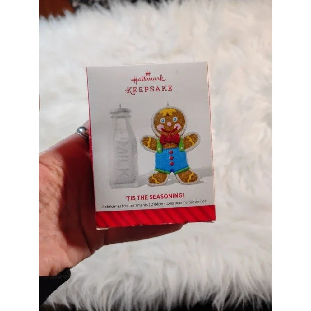 2014 Hallmark Keepsake Ornament Gingerbread Man & Milk Bottle 'Tis the Seasoning